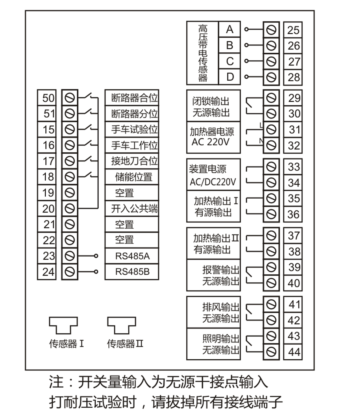 開關柜智能操控裝置端子接線圖 開關柜智能操控裝置端子接線圖