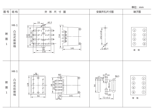 JT-3靜態同步檢查繼電器外形及開孔尺寸圖2 JT-3靜態同步檢查繼電器外形及開孔尺寸圖2