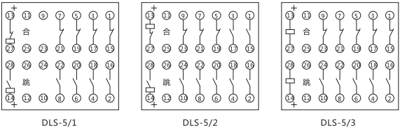 DLS-5/1雙位置繼電器內(nèi)部接線圖 DLS-5/1雙位置繼電器內(nèi)部接線圖