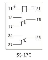 SS-17C時間繼電器內部接線圖及外引接線圖(背視)圖片 SS-17C時間繼電器內部接線圖及外引接線圖(背視)圖片