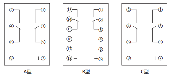 JCDY-2/A直流電壓繼電器內(nèi)部接線(xiàn)及外引接線(xiàn)圖