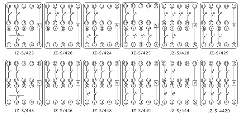 JZ-S/344靜態(tài)可調延時中間繼電器內部接線圖及外引接線圖 JZ-S/344靜態(tài)可調延時中間繼電器內部接線圖及外引接線圖