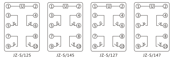 JZ-S/444靜態(tài)可調延時中間繼電器內部接線圖及外引接線圖 JZ-S/444靜態(tài)可調延時中間繼電器內部接線圖及外引接線圖